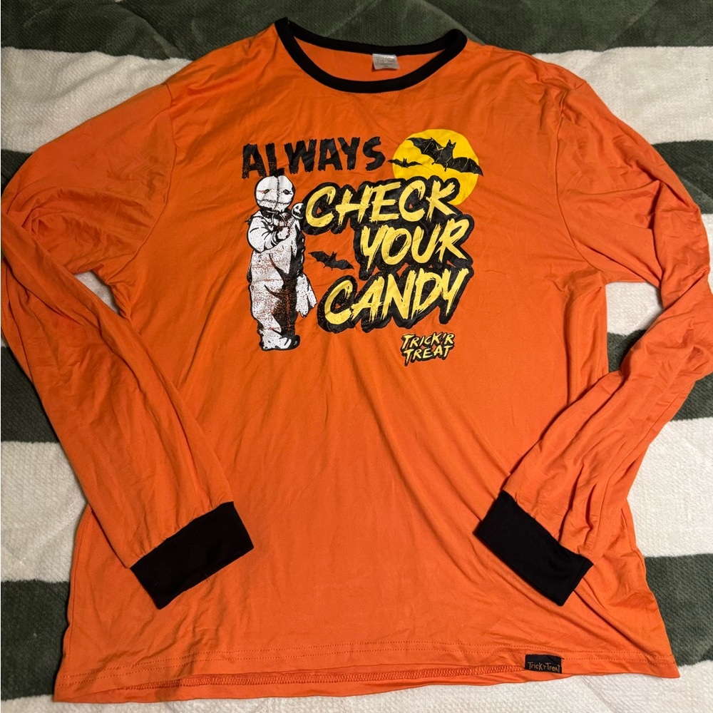 Orange Halloween Pajama Top
